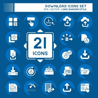 Simge İndirme Ayarları. Düğme sembolüyle ilgili. Uzun gölge tarzı. Basit tasarım çizimi