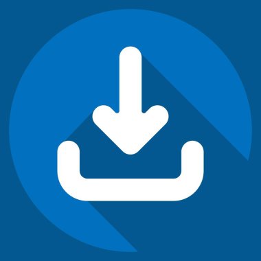 Simge İndir. Düğme İndirme simgesi ile ilgili. Uzun gölge tarzı. Basit tasarım çizimi