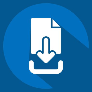 Simge Dosyası İndir. Düğme İndirme simgesi ile ilgili. Uzun gölge tarzı. Basit tasarım çizimi