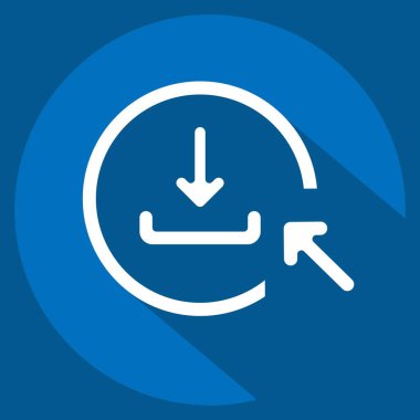 İndirmek için Simge Tıklayın. Düğme İndirme simgesi ile ilgili. Uzun gölge tarzı. Basit tasarım çizimi