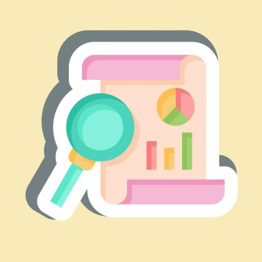 Çıkartma Veri Çizelgesi. Finans ve Vergi sembolüyle ilgili. Basit tasarım çizimi