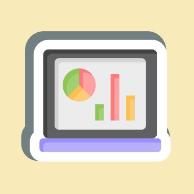 Sticker Bussines Web Sitesi. Finans ve Vergi sembolüyle ilgili. Basit tasarım çizimi