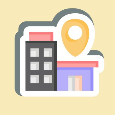 Çıkartma İşletmeleri Konumu. Finans ve Vergi sembolüyle ilgili. Basit tasarım çizimi