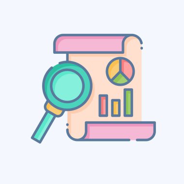 Simge Veri Çizelgesi. Finans ve Vergi sembolüyle ilgili. Karalama stili. Basit tasarım çizimi