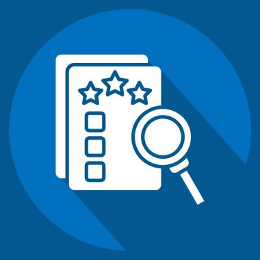 Simge Finans Değerlendirmesi. Finans ve Vergi sembolüyle ilgili. Uzun gölge tarzı. Basit tasarım çizimi