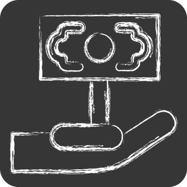 Finans ve Vergi sembolüyle ilgili ikon Para Büyümesi 2. Tebeşir stili. Basit tasarım çizimi