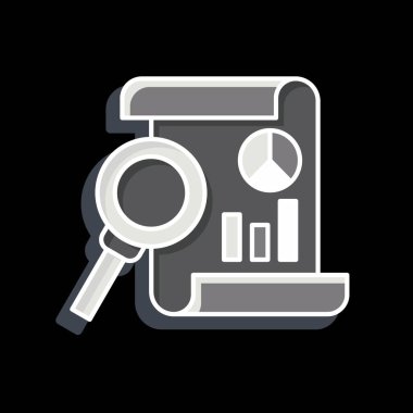 Simge Veri Çizelgesi. Finans ve Vergi sembolüyle ilgili. Parlak bir stil. Basit tasarım çizimi