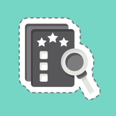 Çıkartma hattı Mali Değerlendirmeyi kesti. Finans ve Vergi sembolüyle ilgili. Basit tasarım çizimi