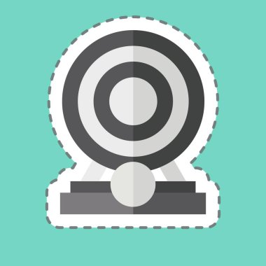 Etiket hattı Finansal Gol 'ü kesti. Finans ve Vergi sembolüyle ilgili. Basit tasarım çizimi