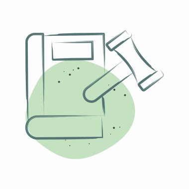 Simge Vergi Defteri. Finans ve Vergi sembolüyle ilgili. Renkli Leke Biçimi. Basit tasarım çizimi