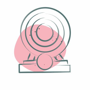 Simge Finansal Hedefi. Finans ve Vergi sembolüyle ilgili. Renkli Leke Biçimi. Basit tasarım çizimi