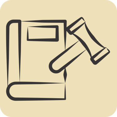 Simge Vergi Defteri. Finans ve Vergi sembolüyle ilgili. El çizimi tarzı. Basit tasarım çizimi