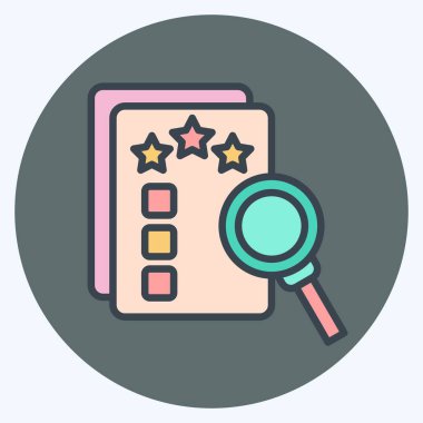 Simge Finans Değerlendirmesi. Finans ve Vergi sembolüyle ilgili. renk arkadaşı stili. Basit tasarım çizimi