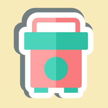 Etiket Sosyal Medya Politikası. Acil durum sembolüyle ilgili. Basit tasarım çizimi