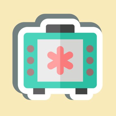 Çıkartma Acil Haberleri. Acil durum sembolüyle ilgili. Basit tasarım çizimi