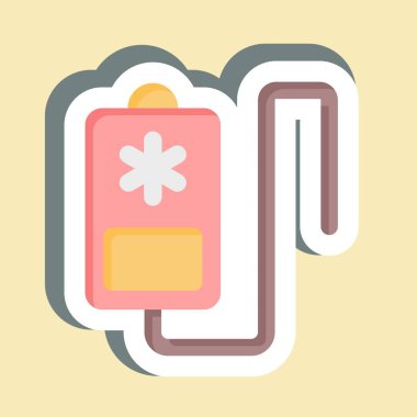 Etiket Kan Nakli. Acil durum sembolüyle ilgili. Basit tasarım çizimi