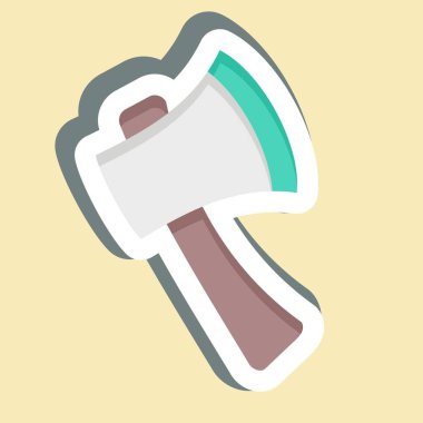 Etiket Baltası. Acil durum sembolüyle ilgili. Basit tasarım çizimi