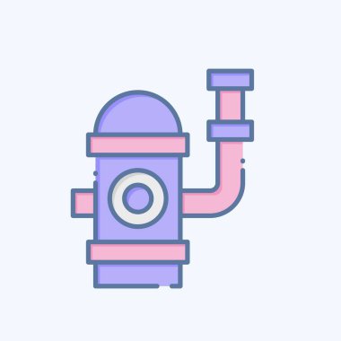 Simge yangın musluğu. Acil durum sembolüyle ilgili. Karalama stili. Basit tasarım çizimi