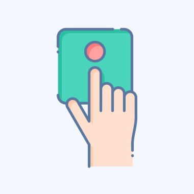 Simge Acil Düğmesi. Acil durum sembolüyle ilgili. Karalama stili. Basit tasarım çizimi