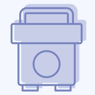 Simge Sosyal Medya Politikası. Acil durum sembolüyle ilgili. İki ton stili. Basit tasarım çizimi