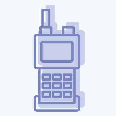 Simge Telsizi. Acil durum sembolüyle ilgili. İki ton stili. Basit tasarım çizimi