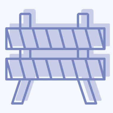 Simge Güvenliği Bariyeri. Acil durum sembolüyle ilgili. İki ton stili. Basit tasarım çizimi