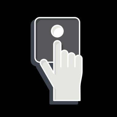 Simge Acil Düğmesi. Acil durum sembolüyle ilgili. Parlak bir stil. Basit tasarım çizimi