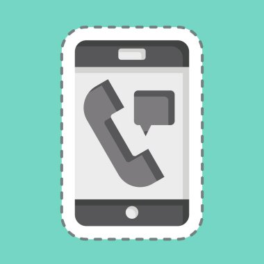 Çıkartma hattı Acil Yardım Çağrısını kesti. Acil durum sembolüyle ilgili. Basit tasarım çizimi