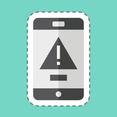 Çıkartma hattı acil durum alarmını kesti. Acil durum sembolüyle ilgili. Basit tasarım çizimi