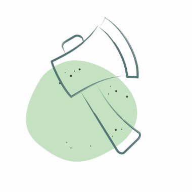 Simge Baltası. Acil durum sembolüyle ilgili. Renkli Leke Biçimi. Basit tasarım çizimi