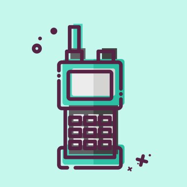 Simge Telsizi. Acil durum sembolüyle ilgili. MBE tarzı. Basit tasarım çizimi