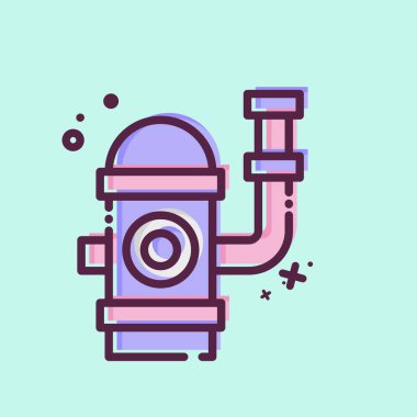 Simge yangın musluğu. Acil durum sembolüyle ilgili. MBE tarzı. Basit tasarım çizimi