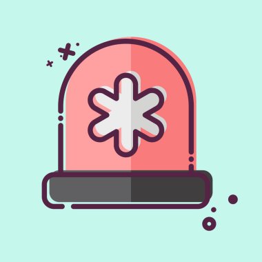 Simgesel Acil Durum Sireni. Acil durum sembolüyle ilgili. MBE tarzı. Basit tasarım çizimi