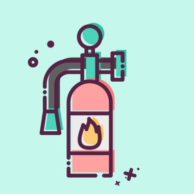 Simge yangın söndürücü. Acil durum sembolüyle ilgili. MBE tarzı. Basit tasarım çizimi