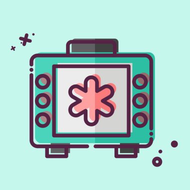 Simge Acil Haberleri. Acil durum sembolüyle ilgili. MBE tarzı. Basit tasarım çizimi