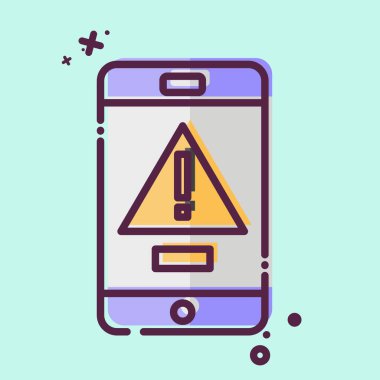 Simgesel Acil Durum Alarmı. Acil durum sembolüyle ilgili. MBE tarzı. Basit tasarım çizimi