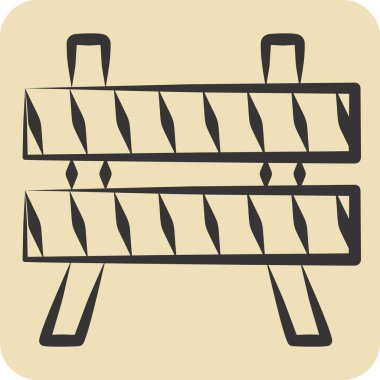 Simge Güvenliği Bariyeri. Acil durum sembolüyle ilgili. El çizimi tarzı. Basit tasarım çizimi