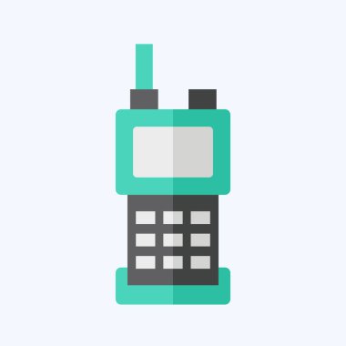 Simge Telsizi. Acil durum sembolüyle ilgili. Düz stil. Basit tasarım çizimi