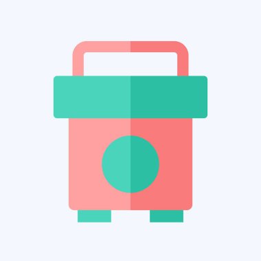 Simge Sosyal Medya Politikası. Acil durum sembolüyle ilgili. Düz stil. Basit tasarım çizimi