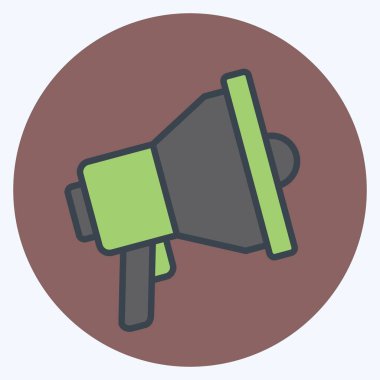 Simge hoparlörü. Acil durum sembolüyle ilgili. renk arkadaşı stili. Basit tasarım çizimi