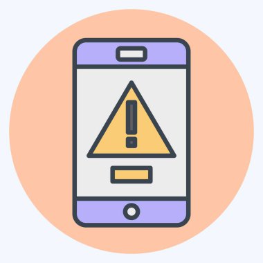 Simgesel Acil Durum Alarmı. Acil durum sembolüyle ilgili. renk arkadaşı stili. Basit tasarım çizimi