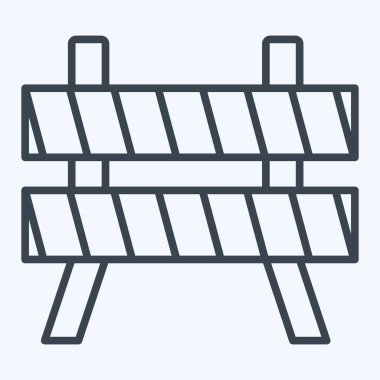 Simge Güvenliği Bariyeri. Acil durum sembolüyle ilgili. Sıra tarzı. Basit tasarım çizimi