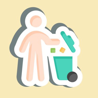 Çıkartma Fırlat. Silme sembolü ile ilgili. Basit tasarım çizimi