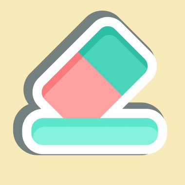 Çıkartma Silme. Silme sembolü ile ilgili. Basit tasarım çizimi