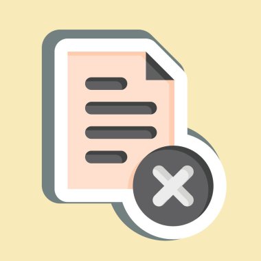 Çıkartma İmha Et. Silme sembolü ile ilgili. Basit tasarım çizimi