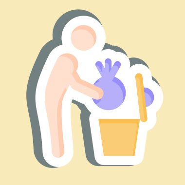 Çıkartma Çöpü. Silme sembolü ile ilgili. Basit tasarım çizimi