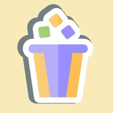 Çıkartma kutusu. Silme sembolü ile ilgili. Basit tasarım çizimi