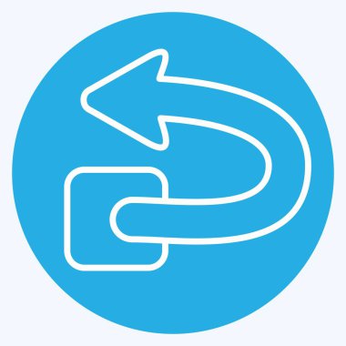 Simge Geri Al. Silme sembolü ile ilgili. Mavi gözlü. Basit tasarım çizimi