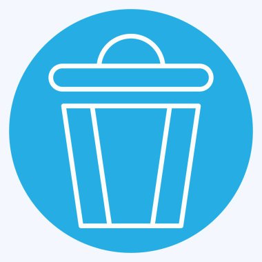 Simge Çöpü. Silme sembolü ile ilgili. Mavi gözlü. Basit tasarım çizimi