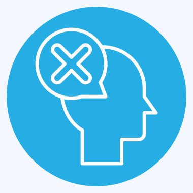 Simge Reddediyor. Silme sembolü ile ilgili. Mavi gözlü. Basit tasarım çizimi